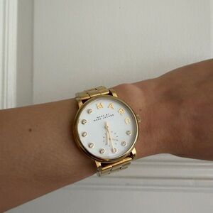 Marc Jacobs Gold-Tone Watch with White Face